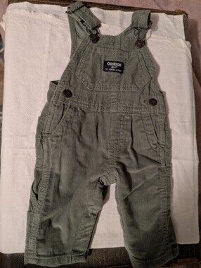 OshKosh Olive Green Corduroy Overalls 3 Months